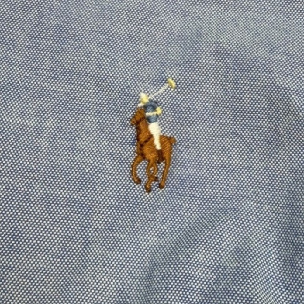 Polo Ralph Lauren Slim Fit Oxford Button Down Shirt Light Blue Pony Logo Mens S - Picture 6 of 11